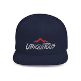 Ubiquitous Flat Bill Snapback Hat - Trendy Mountain Design for Adventurers