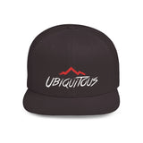 Ubiquitous Flat Bill Snapback Hat - Trendy Mountain Design for Adventurers
