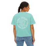 Lake Trash Boxy Tee — "Lake Trash" Graphic Women's Crop Tee (Drink • Float • Relax)