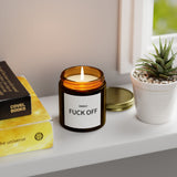 Scented Candle - "Kindly Fuck Off" - Coconut Apricot Wax - Unique Gift for Everyone