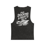 Lake Trash Stonewash Tank — “Your Docking Lights Are On” Boat Graphic
