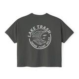 Lake Trash Boxy Tee — "Lake Trash" Graphic Women's Crop Tee (Drink • Float • Relax)