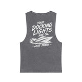 Lake Trash Stonewash Tank — “Your Docking Lights Are On” Boat Graphic