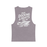 Lake Trash Stonewash Tank — “Your Docking Lights Are On” Boat Graphic