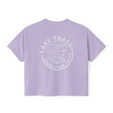 Lake Trash Boxy Tee — "Lake Trash" Graphic Women's Crop Tee (Drink • Float • Relax)
