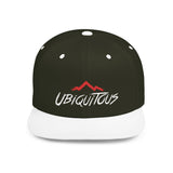 Ubiquitous Flat Bill Snapback Hat - Trendy Mountain Design for Adventurers