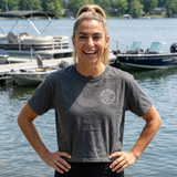 Lake Trash Boxy Tee — "Lake Trash" Graphic Women's Crop Tee (Drink • Float • Relax)