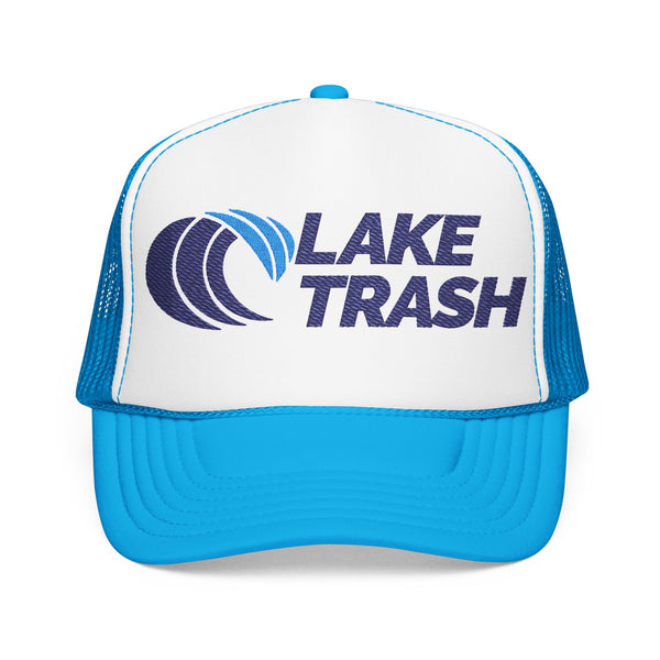Lake Trash Foam Trucker Hat, Embroidered Camping Cap, Outdoor Adventure Hat, Gift for Lake Lovers, Summer Festivals Hat