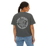 Lake Trash Boxy Tee — "Lake Trash" Graphic Women's Crop Tee (Drink • Float • Relax)