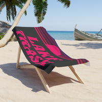 Trendy Lake Trash Beach Towel - Bold Retro Design for Summer Fun