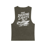 Lake Trash Stonewash Tank — “Your Docking Lights Are On” Boat Graphic