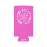 Can Cooler — "Lake Trash" Drink Float Relax Koozie (Pink)