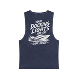 Lake Trash Stonewash Tank — “Your Docking Lights Are On” Boat Graphic