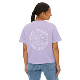 Lake Trash Boxy Tee — "Lake Trash" Graphic Women's Crop Tee (Drink • Float • Relax)