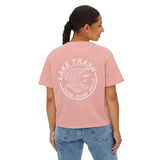 Lake Trash Boxy Tee — "Lake Trash" Graphic Women's Crop Tee (Drink • Float • Relax)