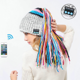 Chic Winter Warm Knit Bluetooth Beanie with Wireless Headphone Headset Speakers & Mic Rechargeable Battery Hands Free for Outdoor Sport for Women Teens Girls